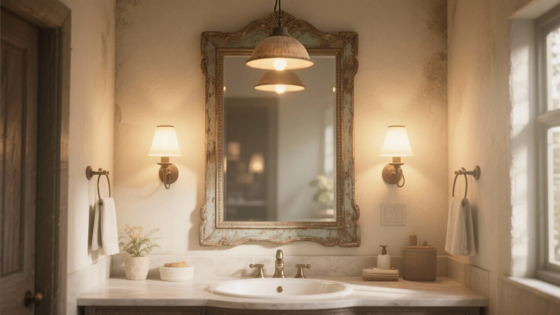 5. Layered lighting and mirrored charm