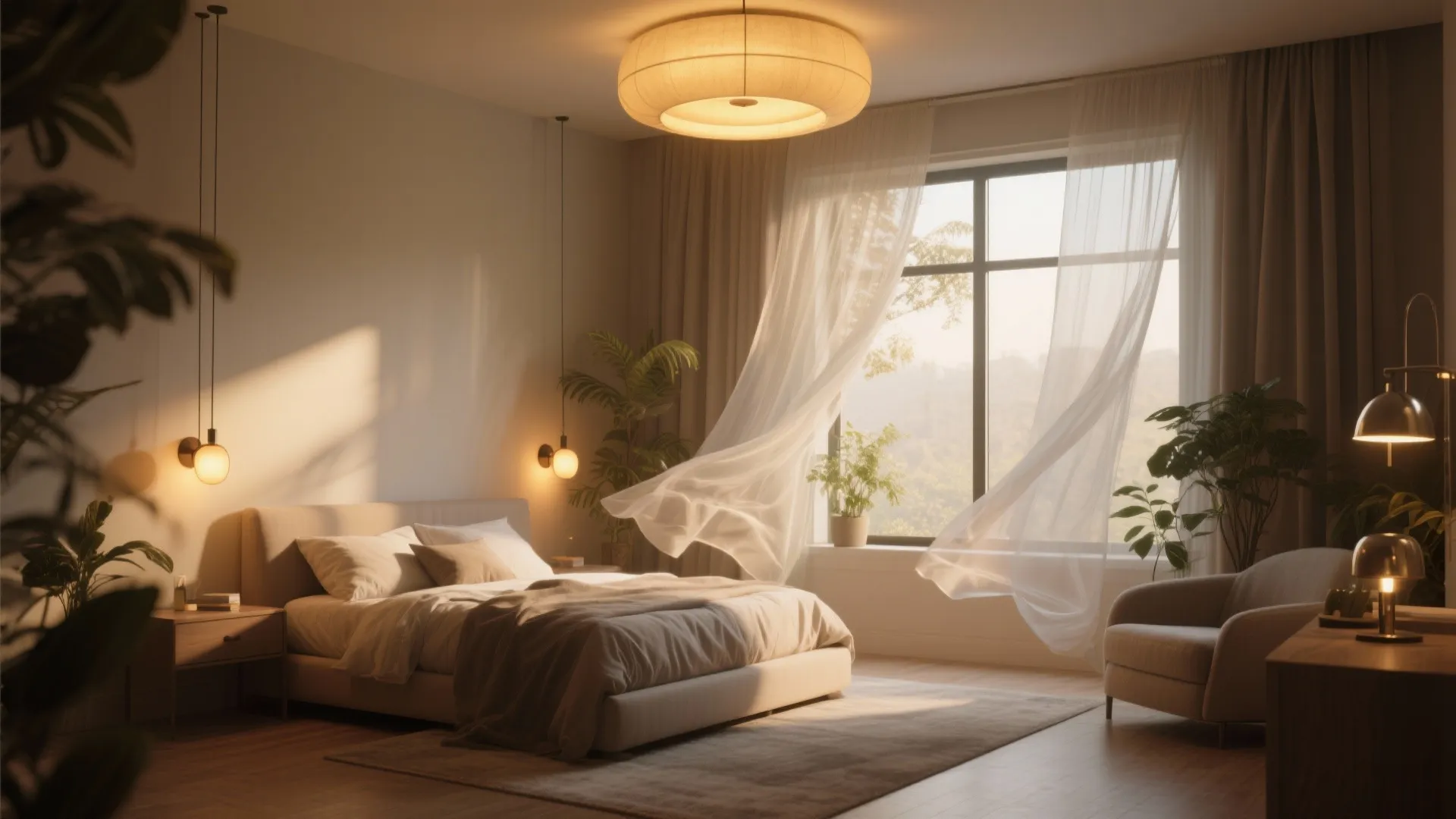 5. Layered lighting and airflow