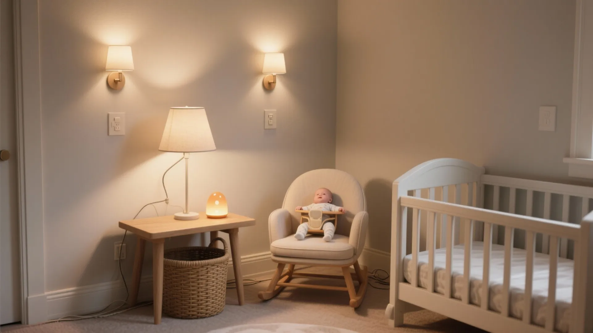 Soft, layered lighting for newborn calm