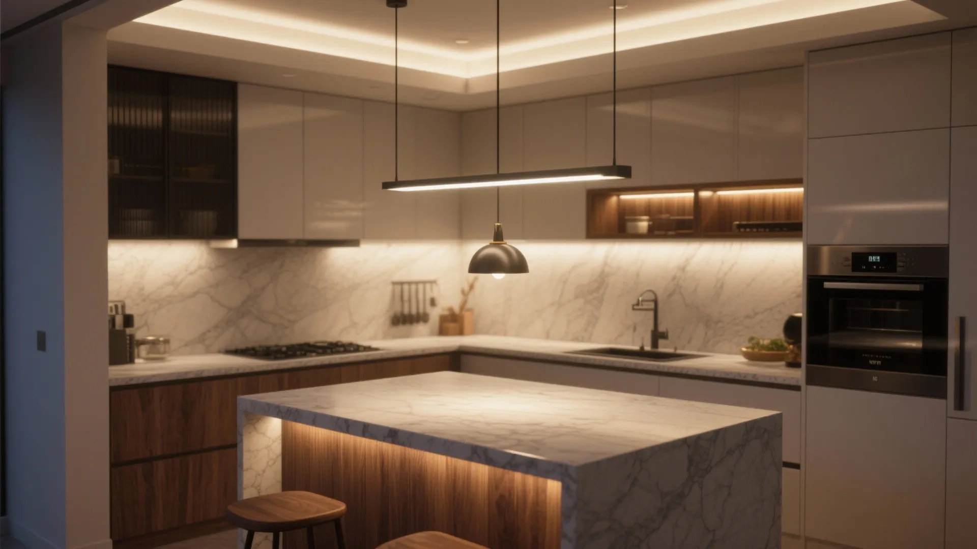 Layered lighting for function and mood