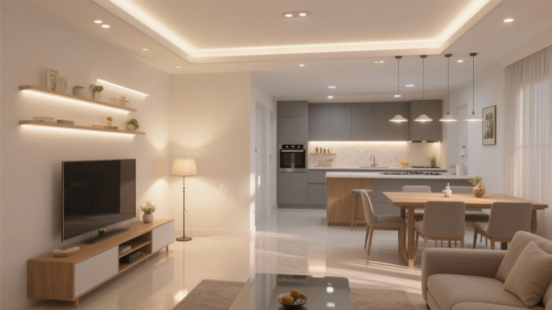 Layered lighting and reflective palettes