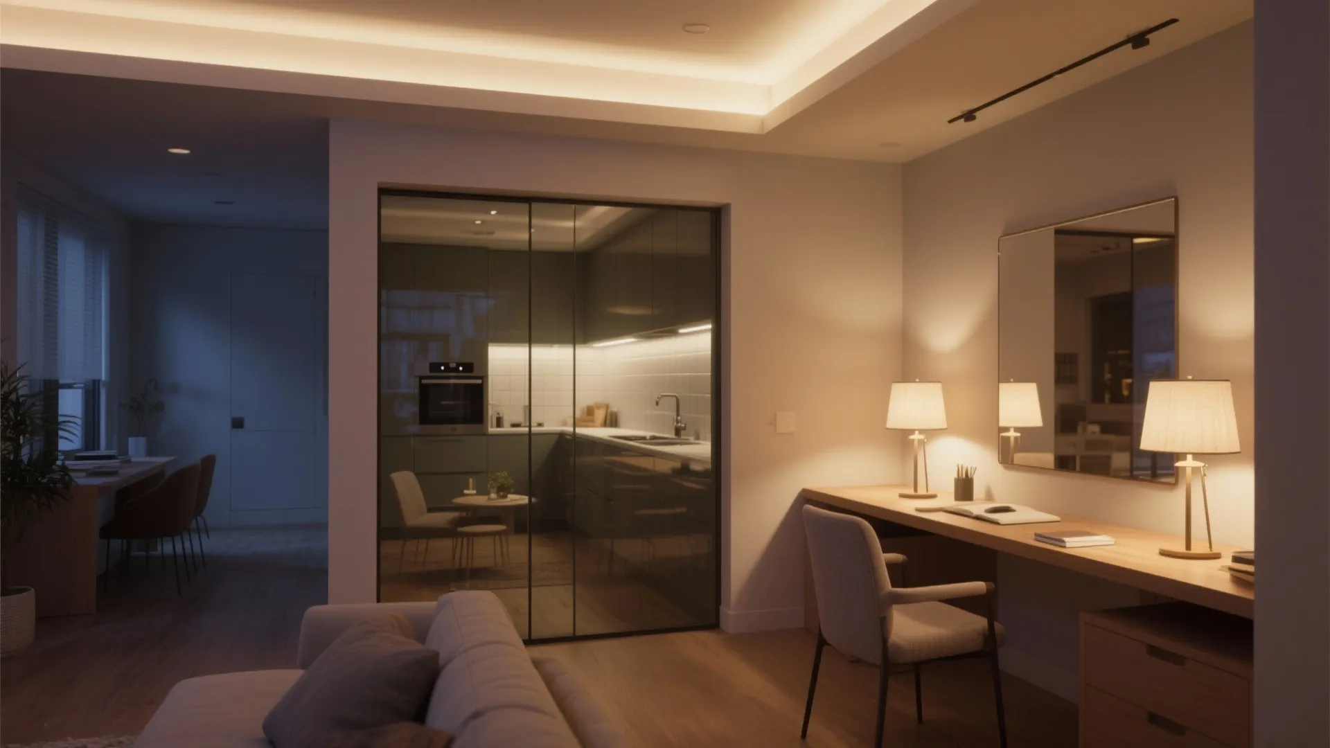 Light layering and reflective surfaces