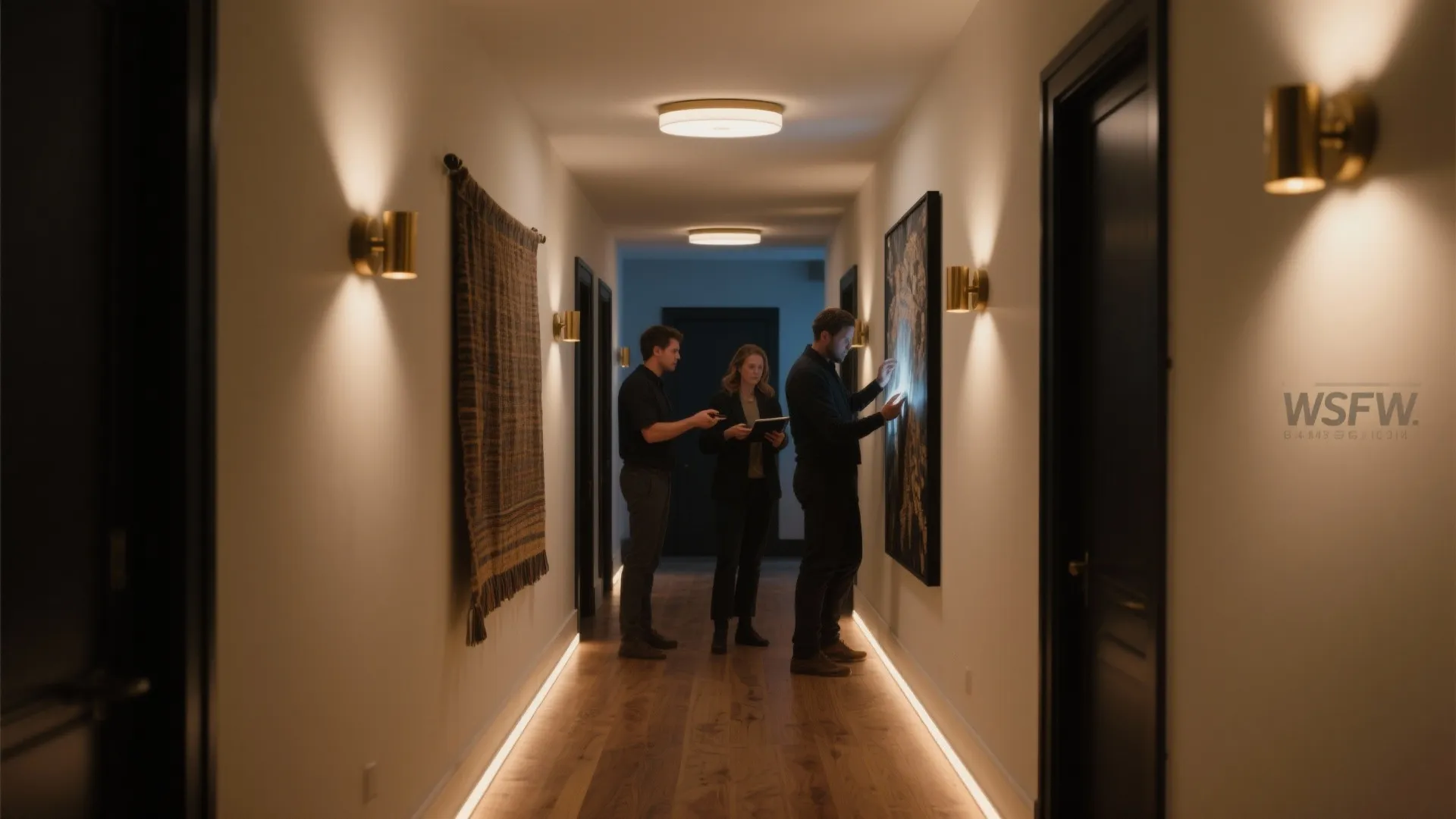 Layered Lighting: Ceiling, Wall, and Low Glow