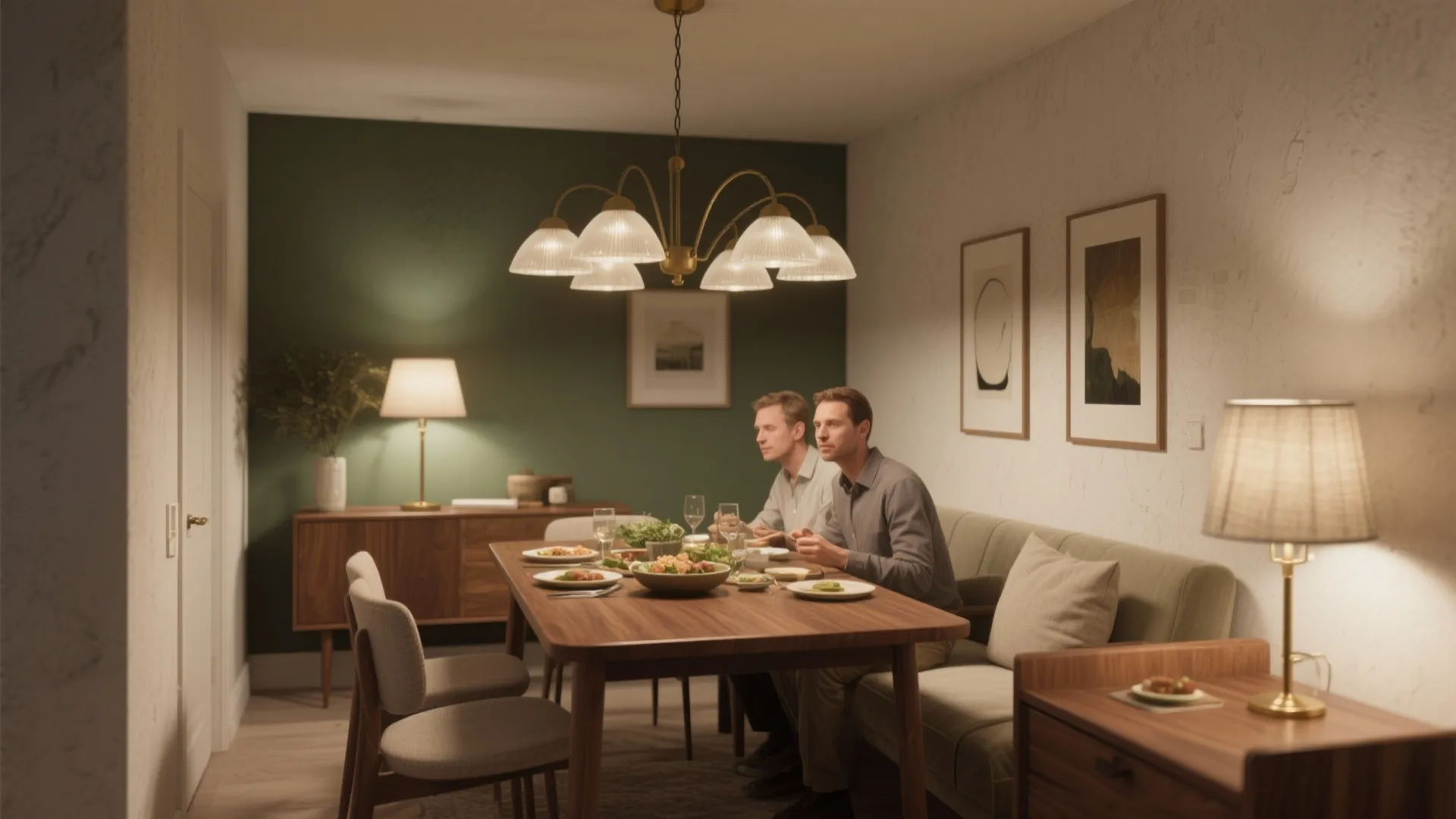 Layered lighting that sets the mood