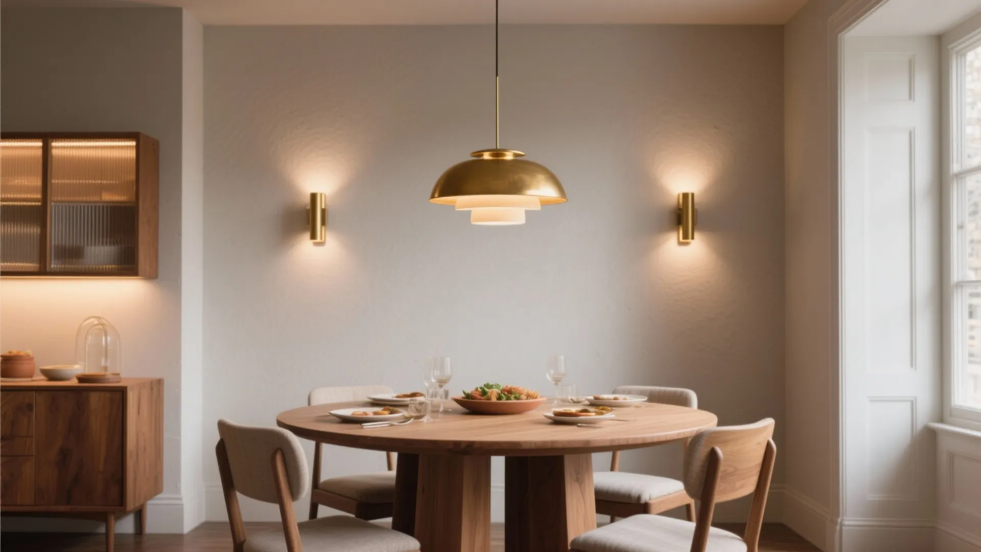 Layered lighting that flatters food and faces