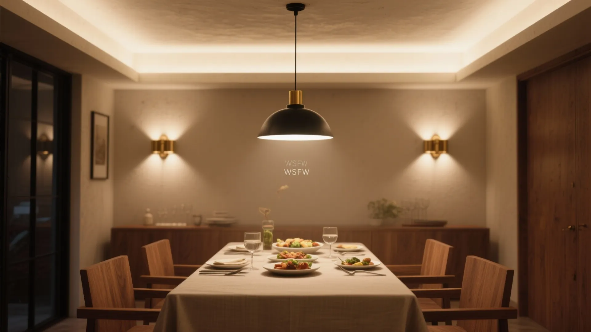 Layered lighting that flatters meals