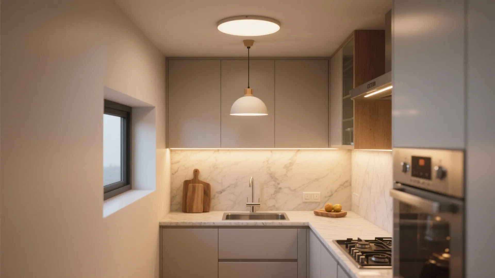 Layered Lighting That Flatters Tiny Kitchens