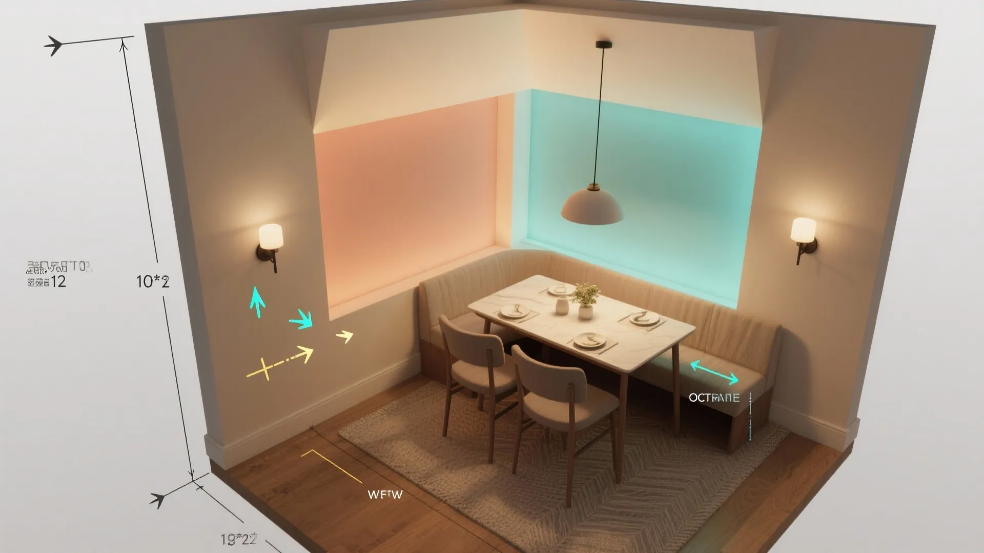 2. Layering: ambient + task + accent