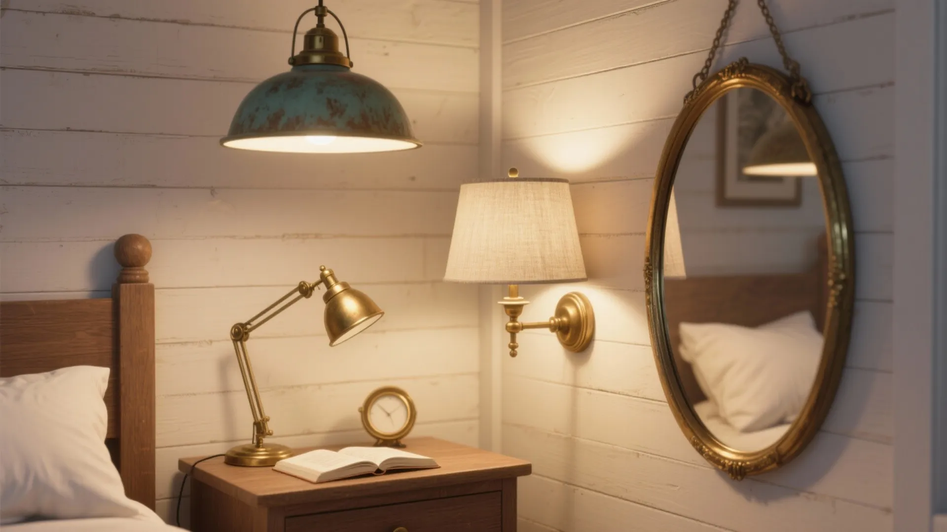 5. Layered lighting and coastal accents