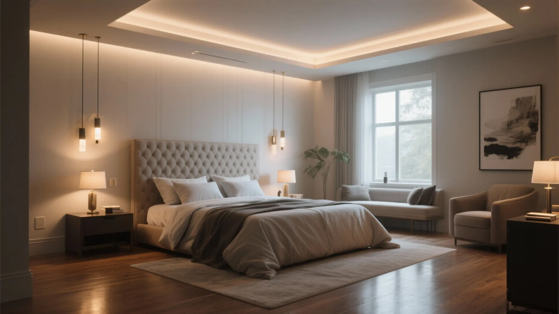1. Layered lighting that sets mood and function