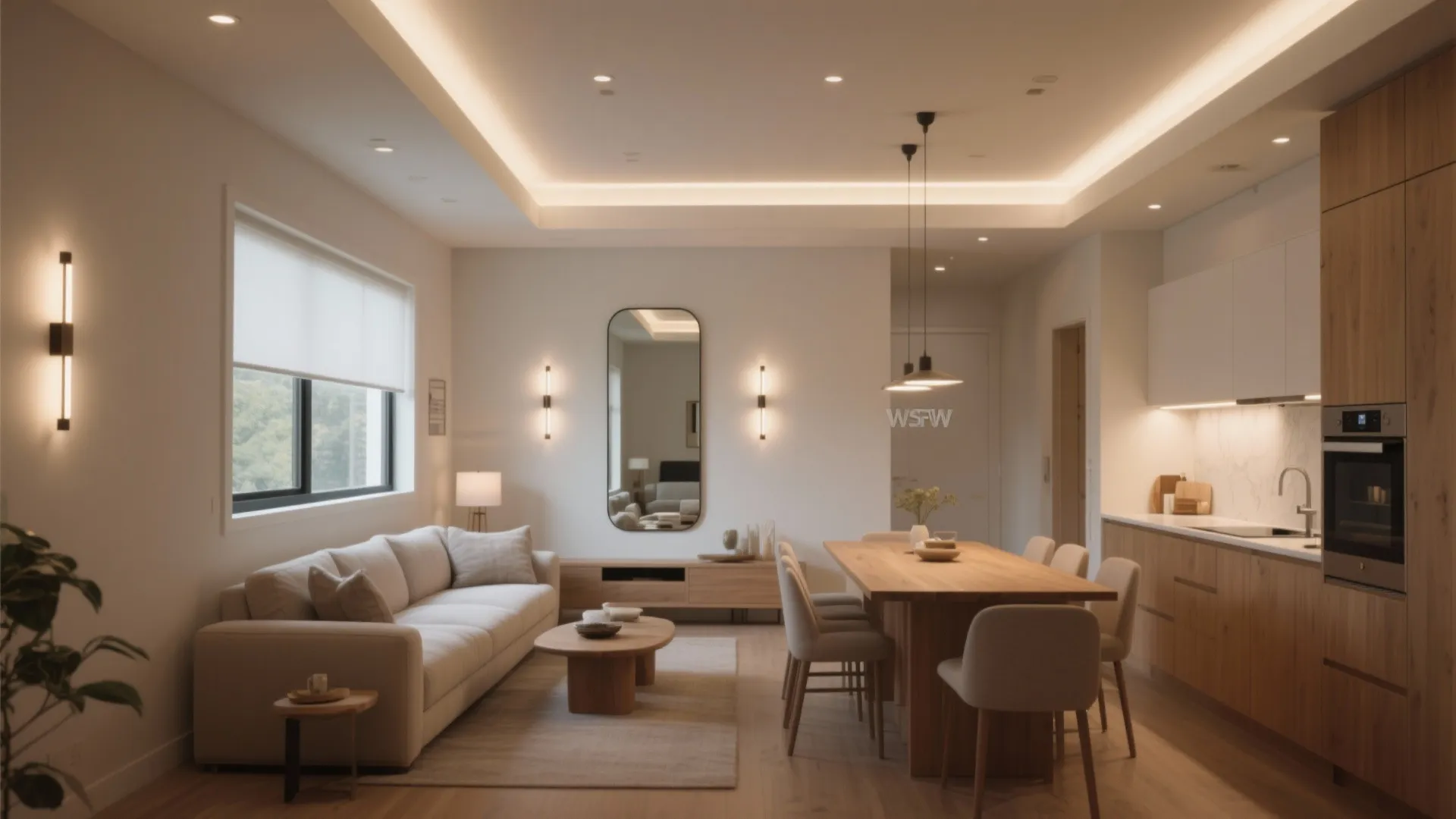 Layered lighting with mirror strategy