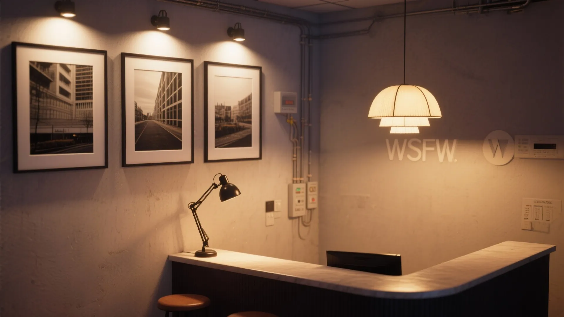 4. Layered lighting and curated artwork