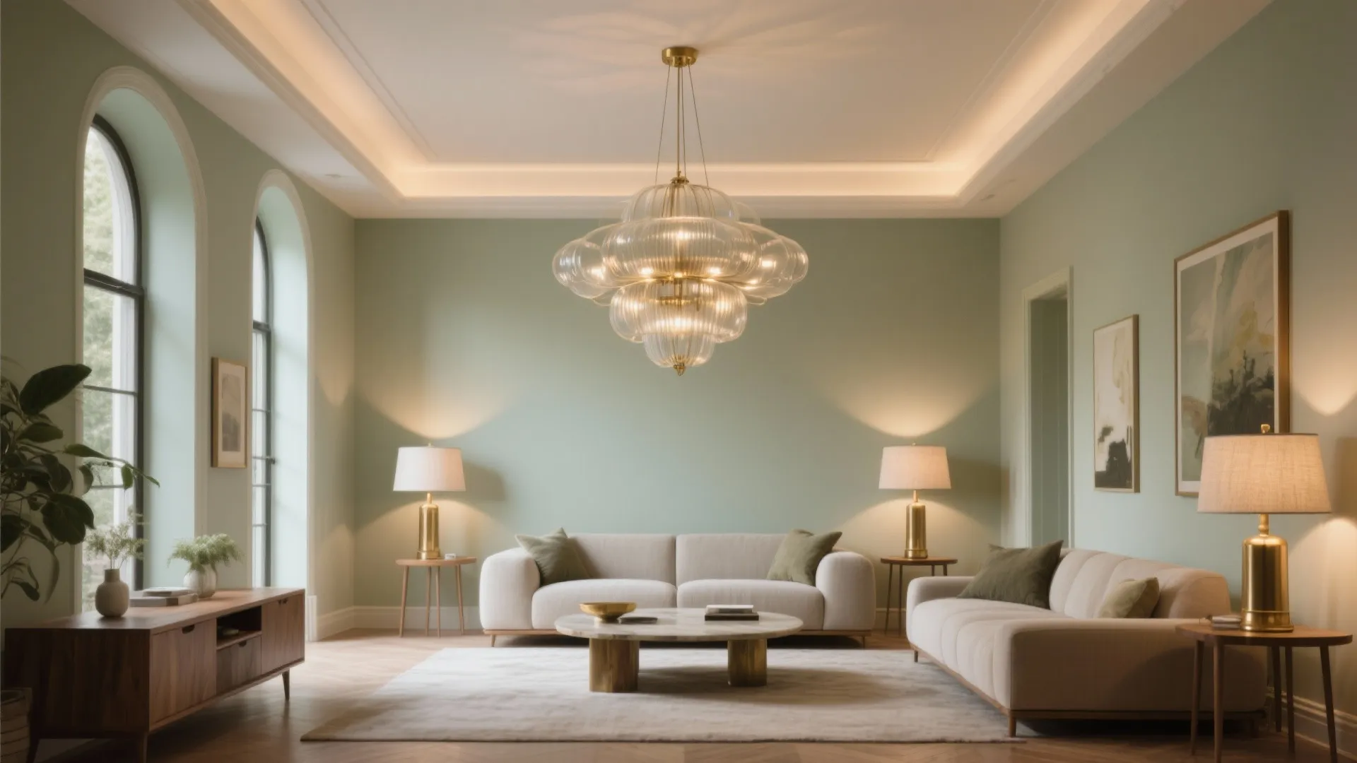 Statement, layered lighting that comes down to you