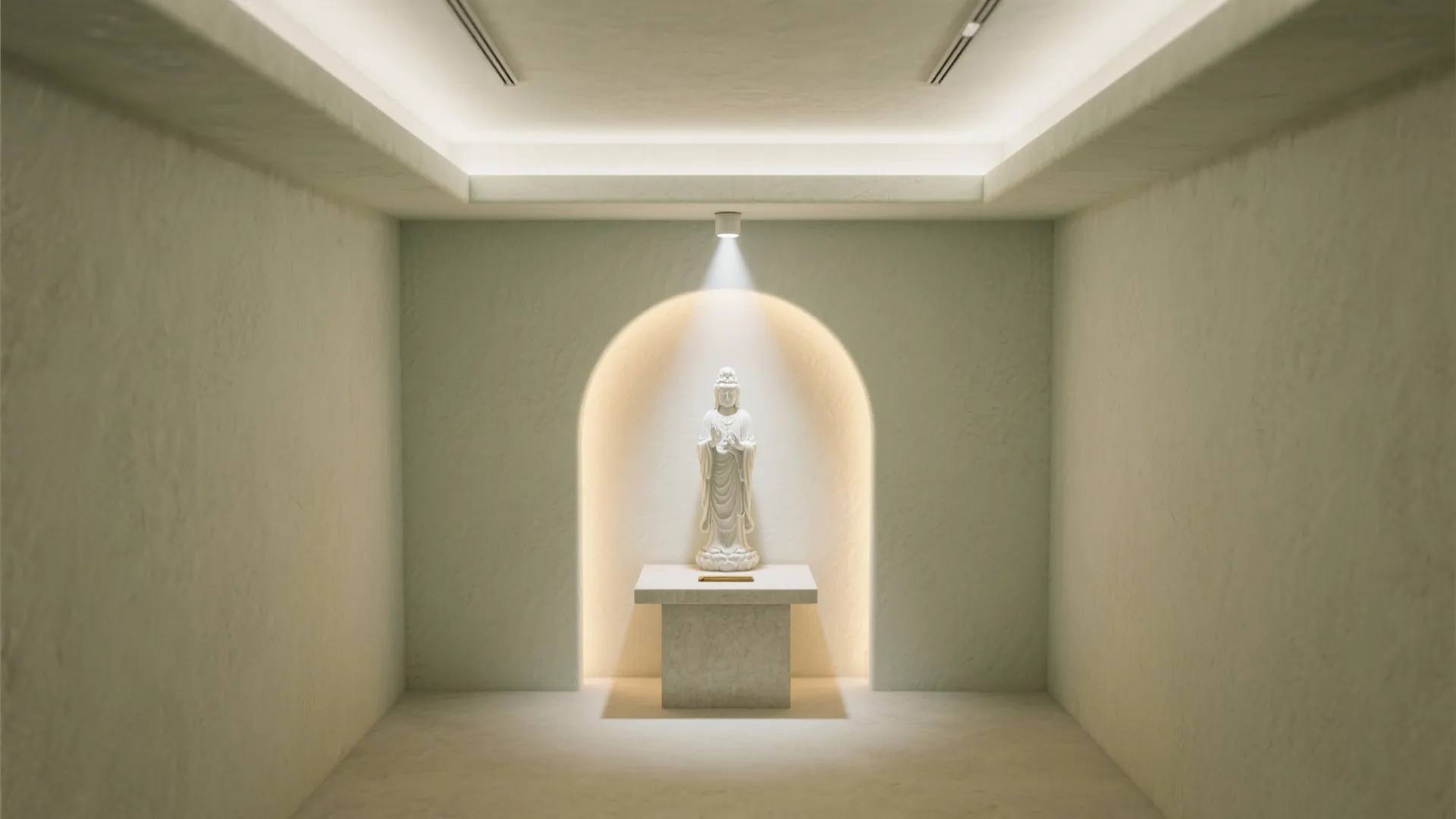 Layered lighting over a soft, tactile paint or limewash wall