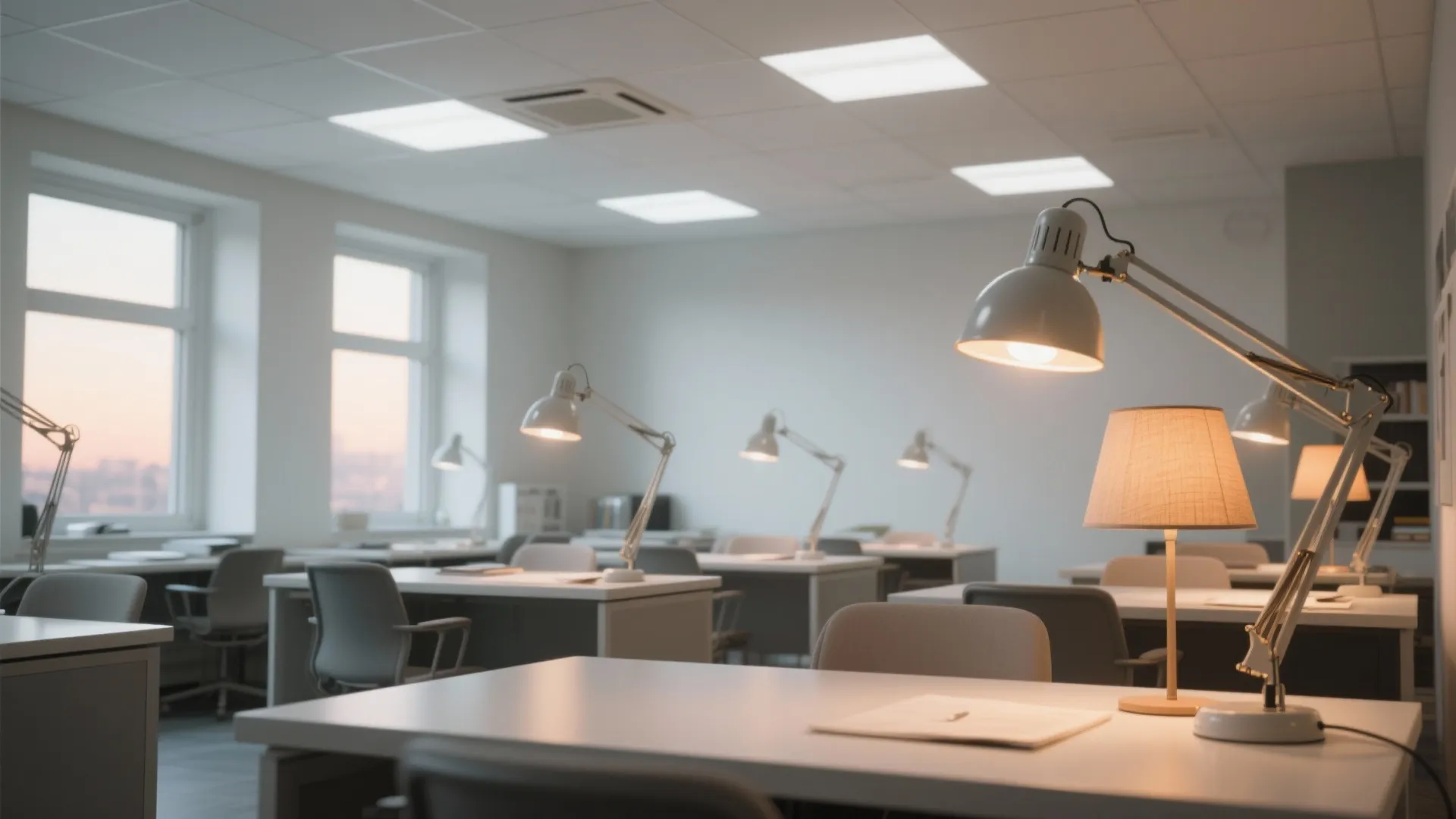 Layered lighting that protects eyes