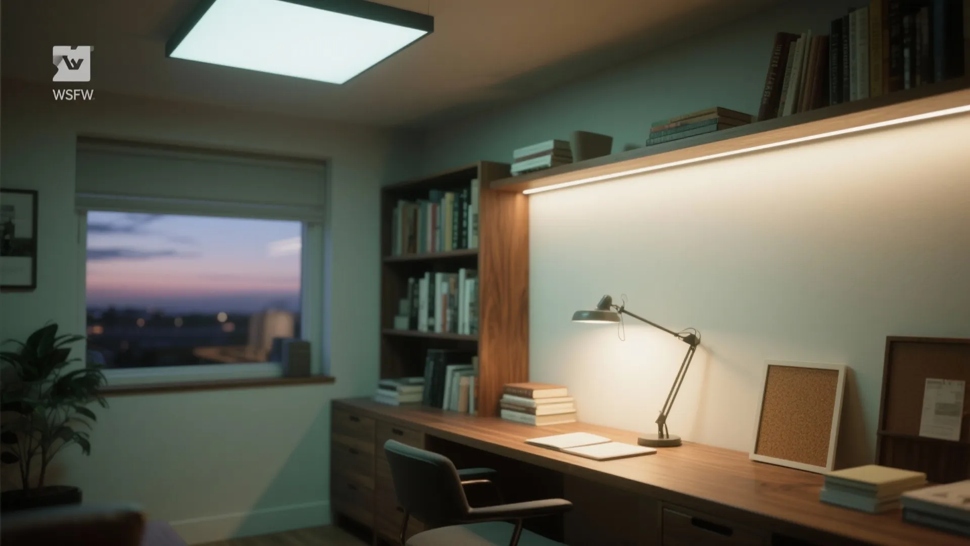 Layered lighting and warm materials