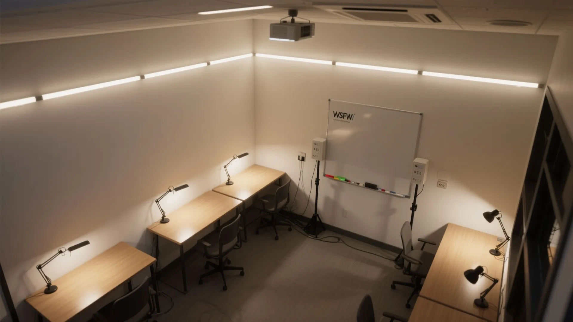 Layered lighting and power that follows the work