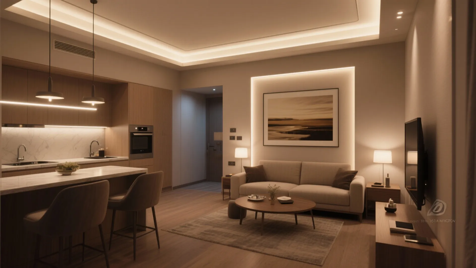 Hotel-Grade Layered Lighting in a Compact Plan