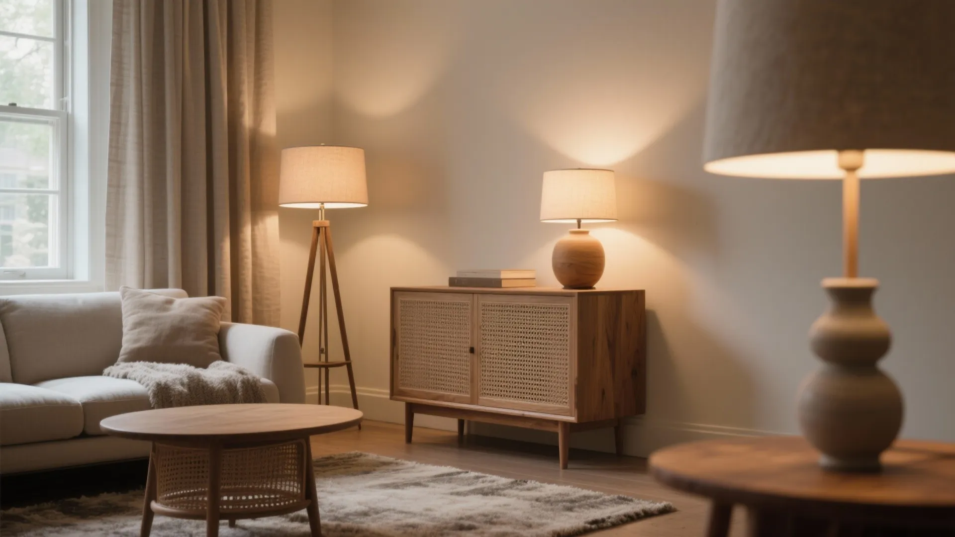 4) Layered lighting and warm textures