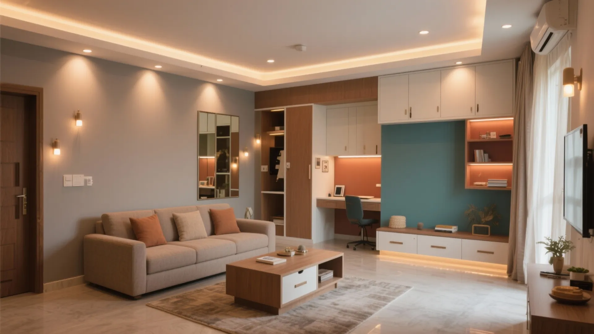 Layered lighting, storage-first planning, and color that breathes