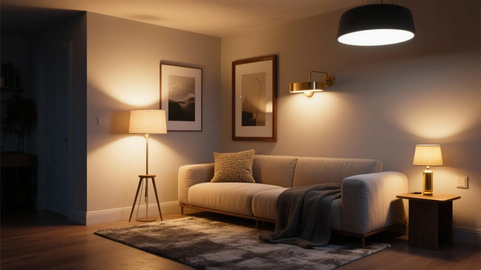 Layered Lighting That Hugs the Room