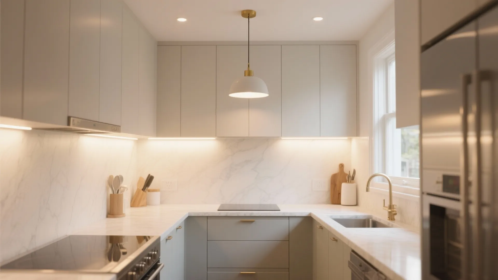 Layered Lighting and Pale Palettes that Amplify Space