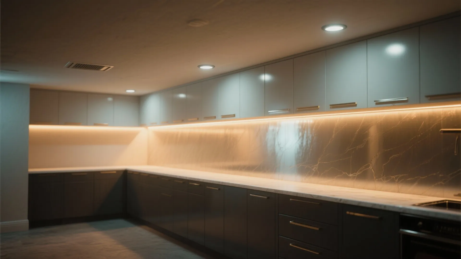 2. Layered Lighting + Reflective Finishes