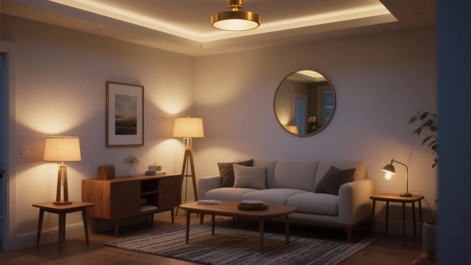 Layered lighting and subtle reflections