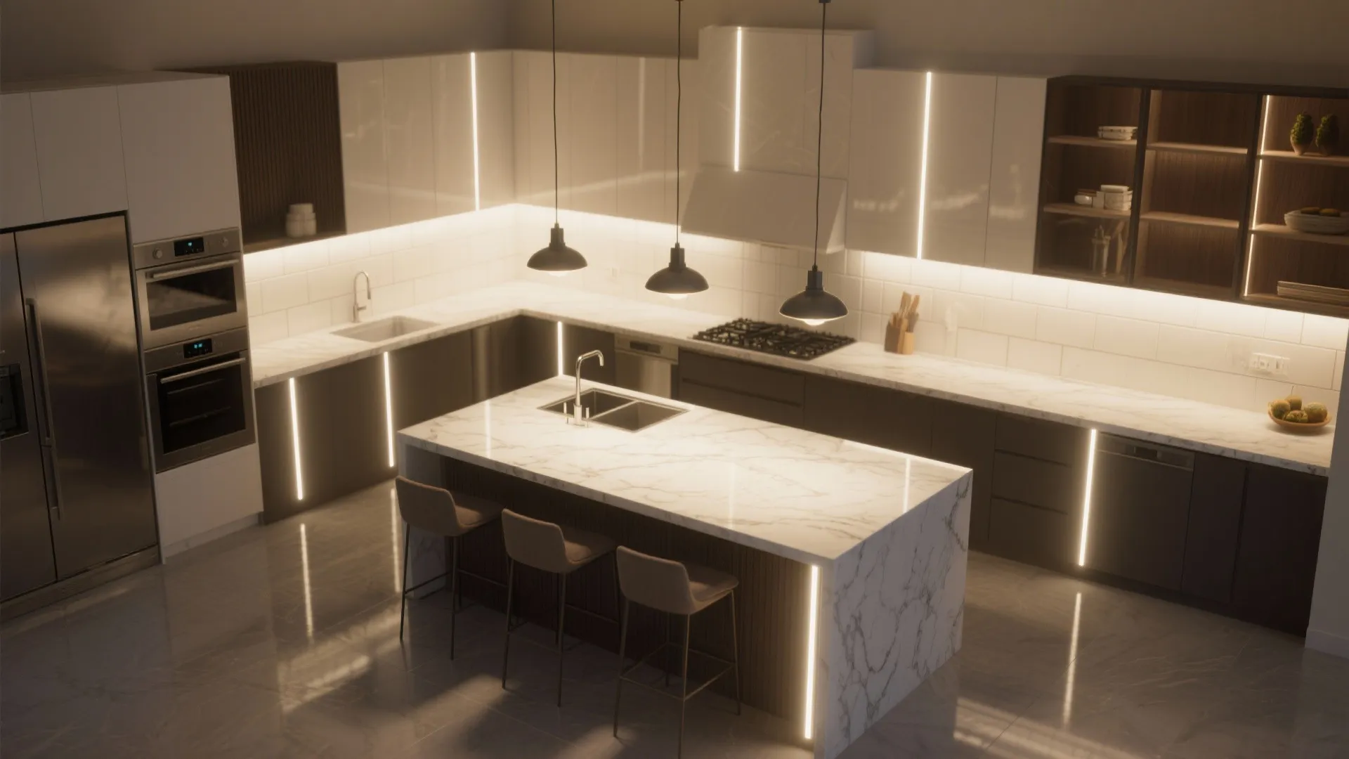 5. Layered Lighting and Reflective Surfaces