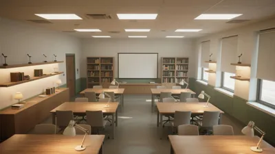 Modern Study Room Design with Functional Layout