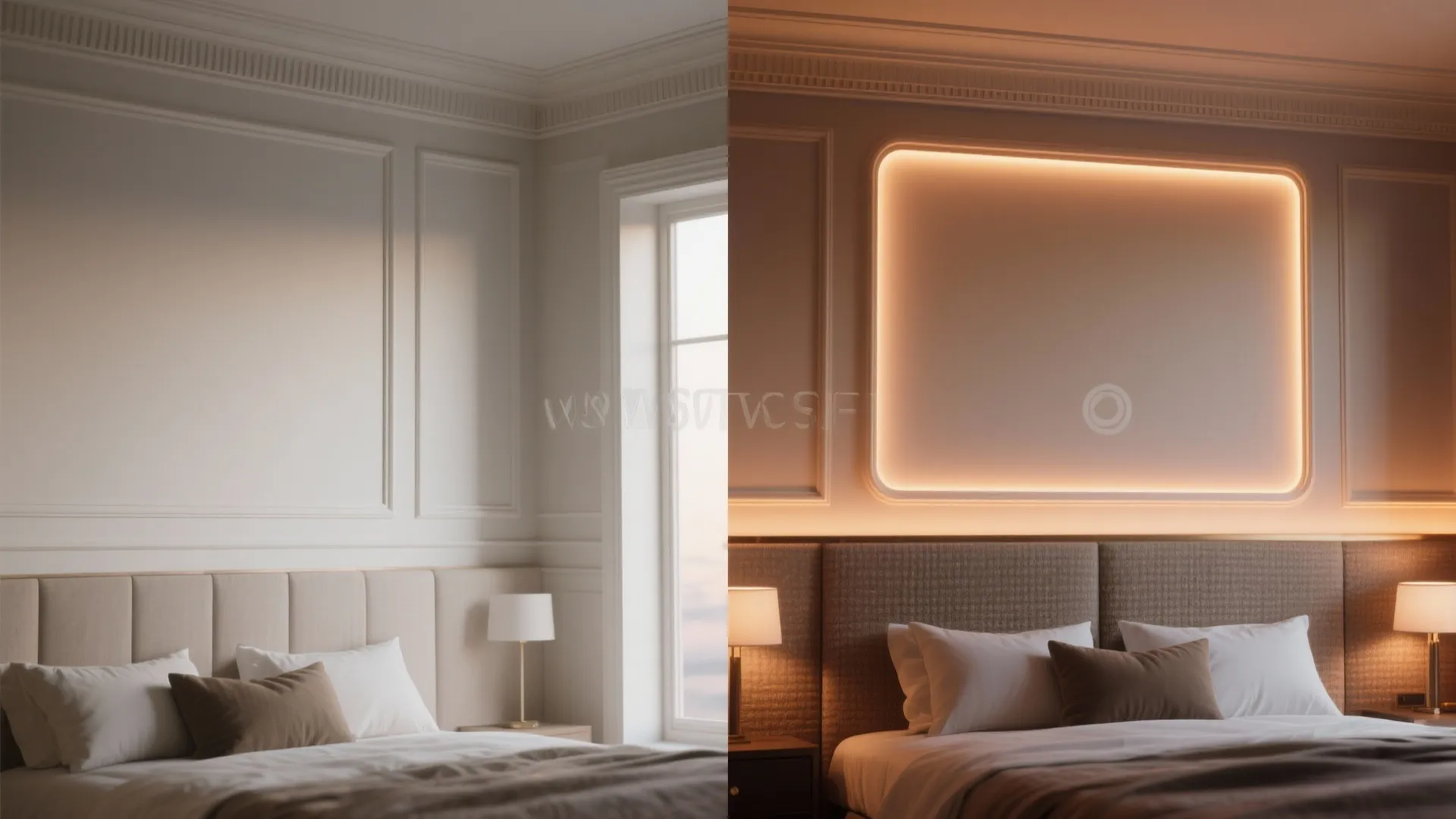 5. Layered moulding and hidden lighting for drama