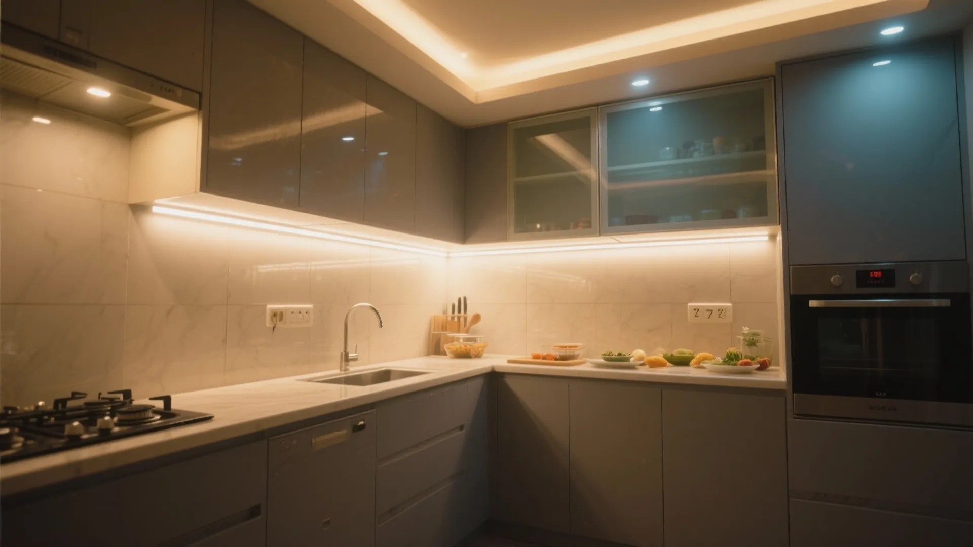 Task lighting layered with ambient glow