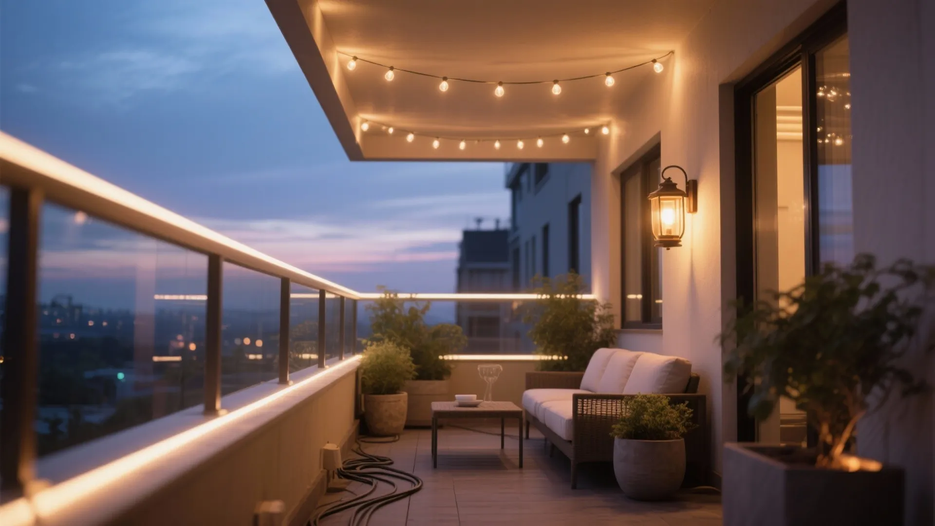 3) Layered Lighting: Rail Glow, Eye-Level Spark, Overhead Accent