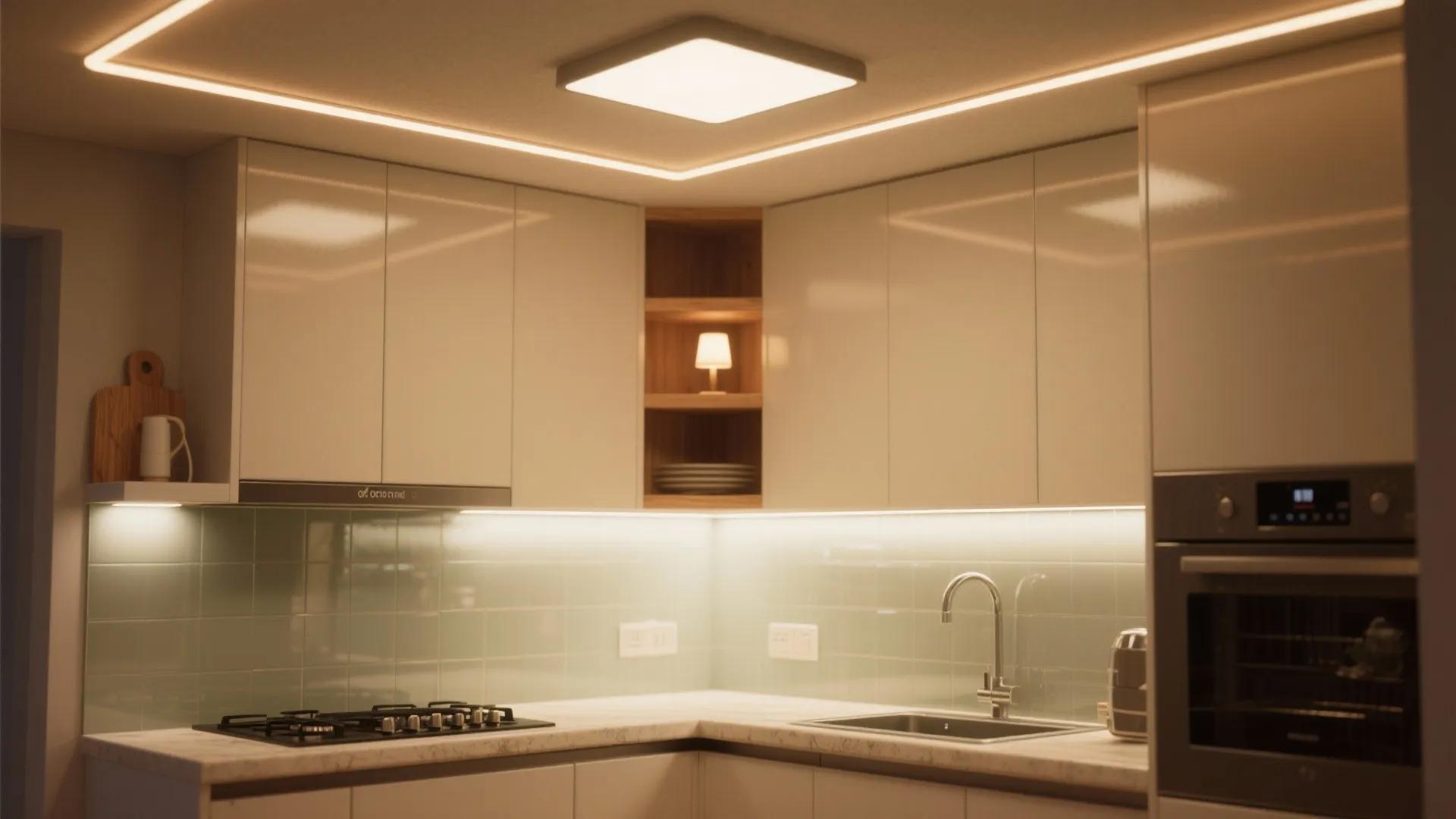 Smart Lighting Layers in a Compact Kitchen