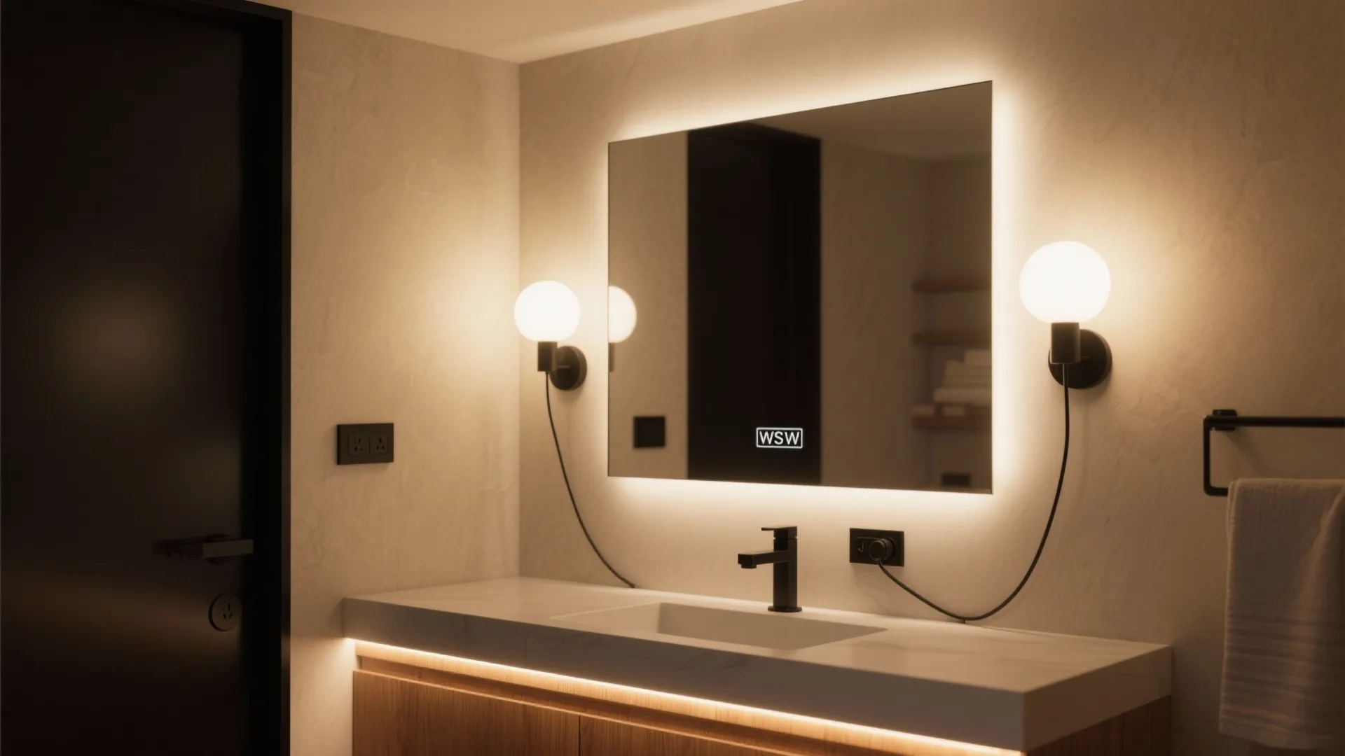 Lighting Layers with Plug-In Sconces and LED Strips