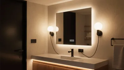 Modern Bathroom Design with Warm Ambient Lighting