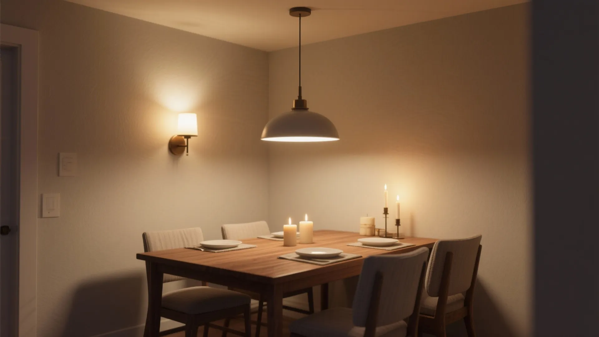 Layered lighting for soft, simple ambience