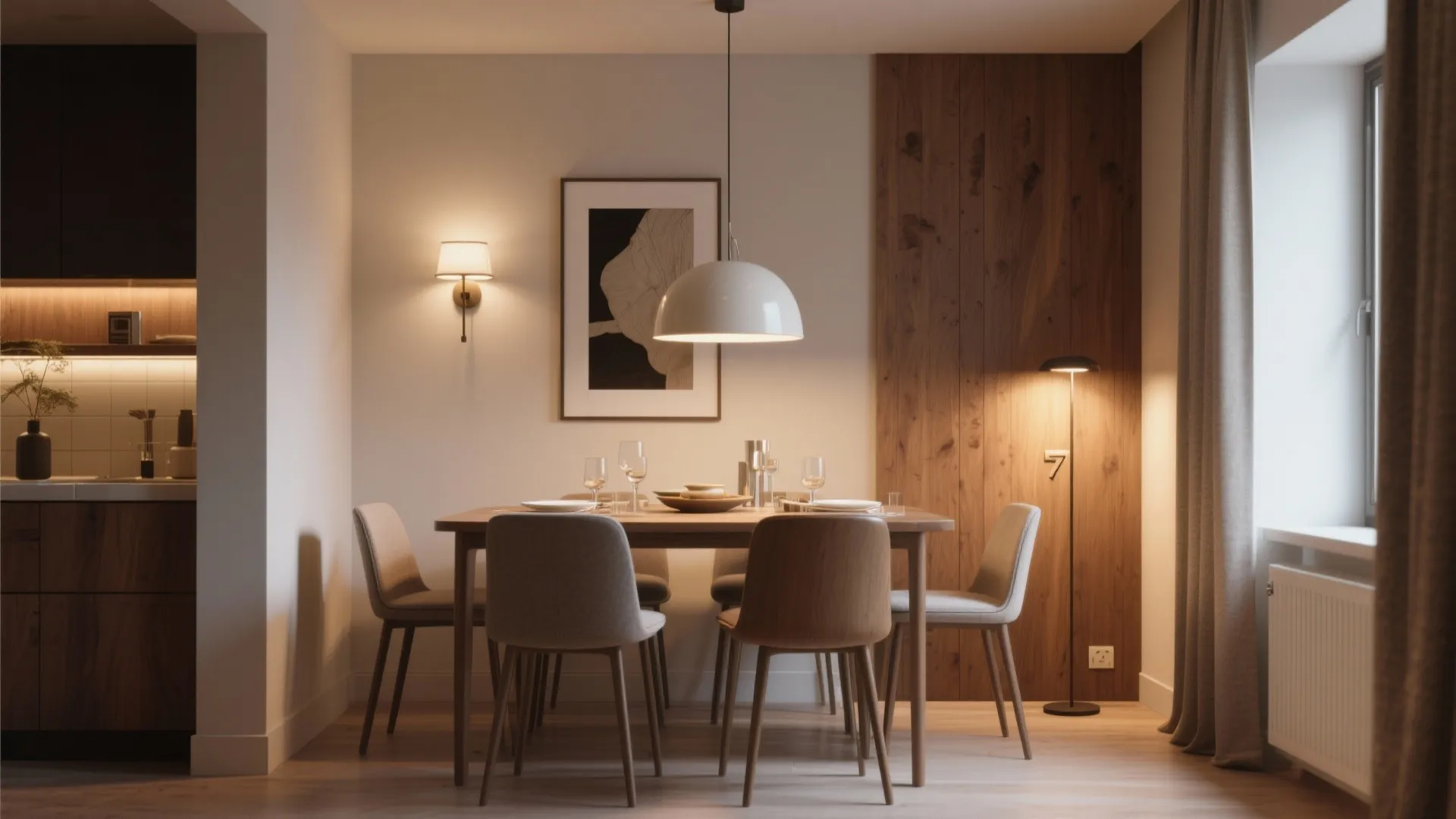 Layering light in a small dining room