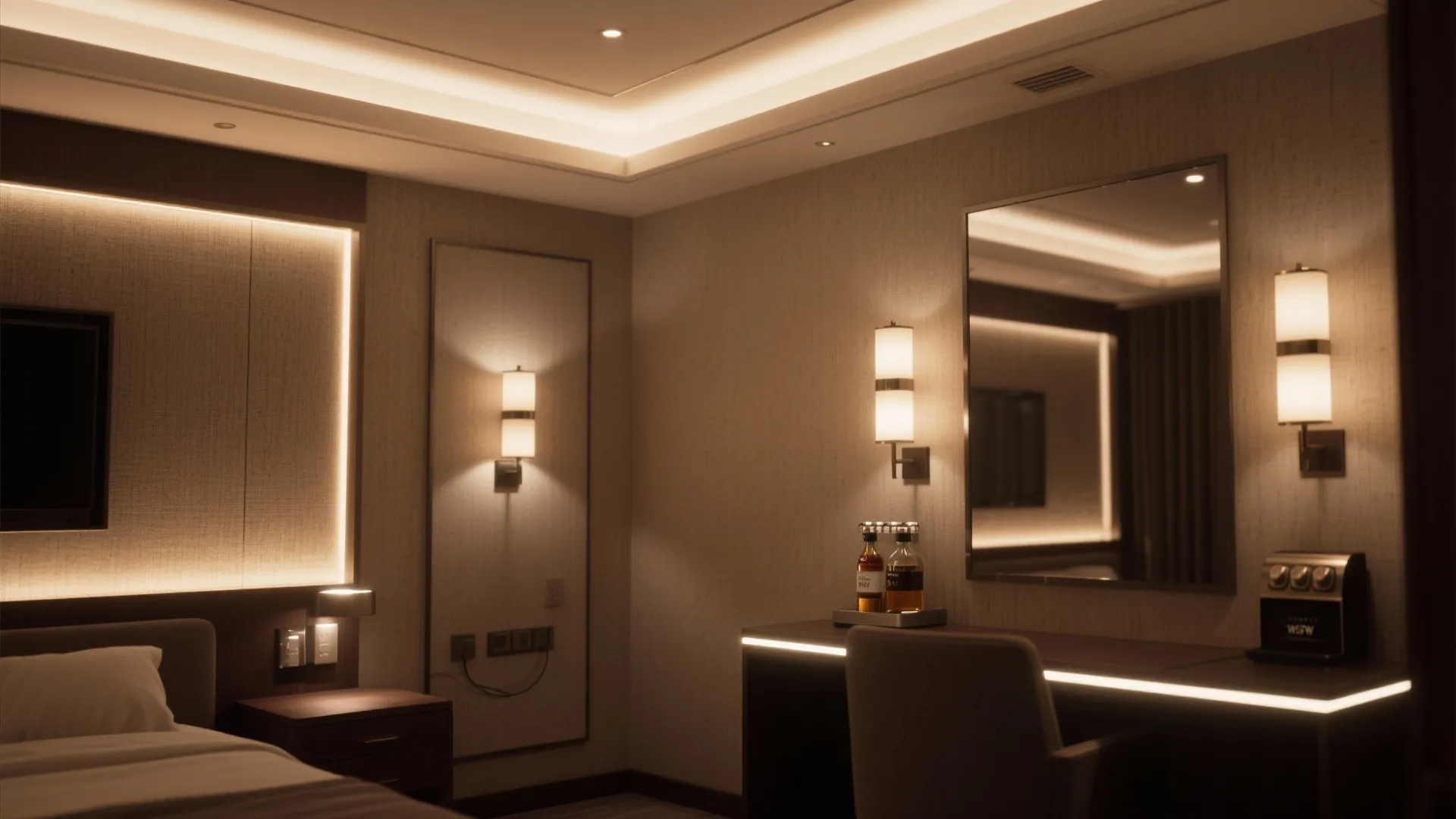 1. Layered lighting to expand perceived space