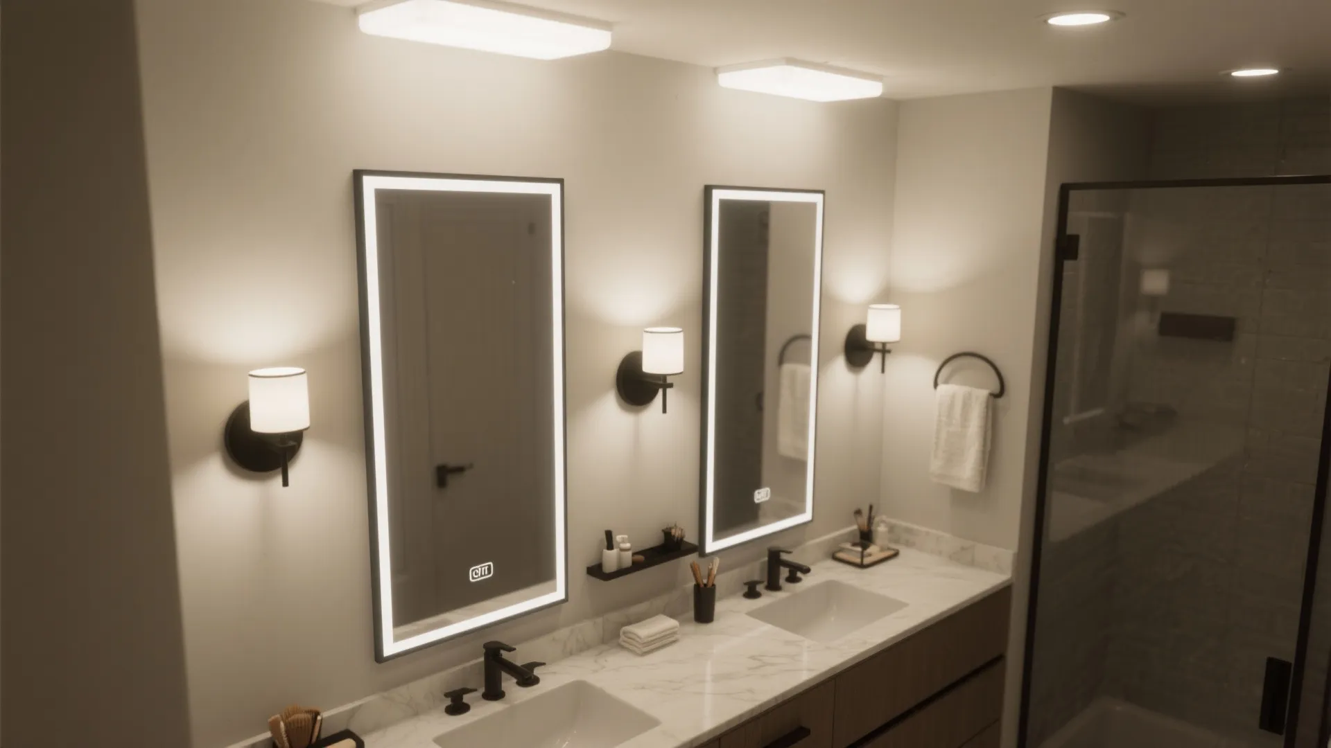 4. Layered lighting for functional grooming
