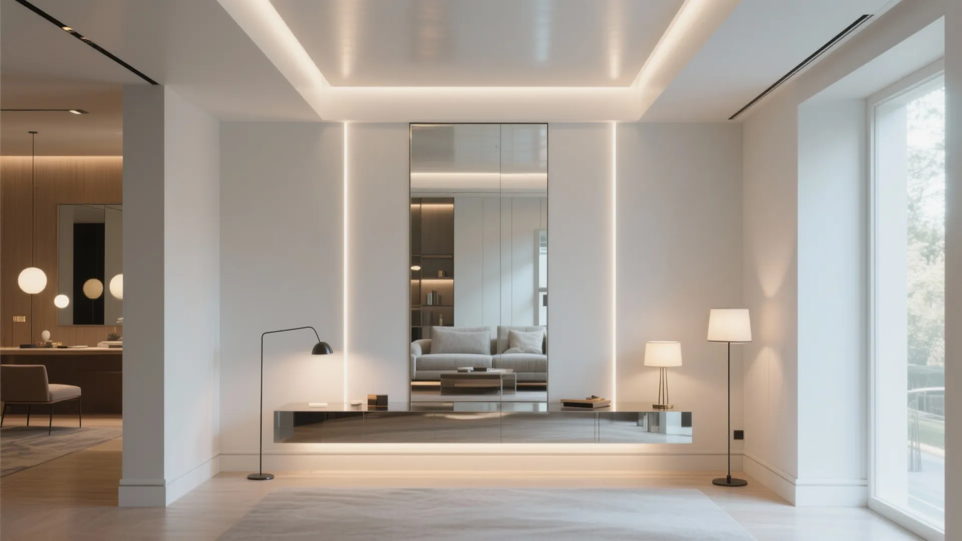 4. Light, reflective finishes and layered lighting