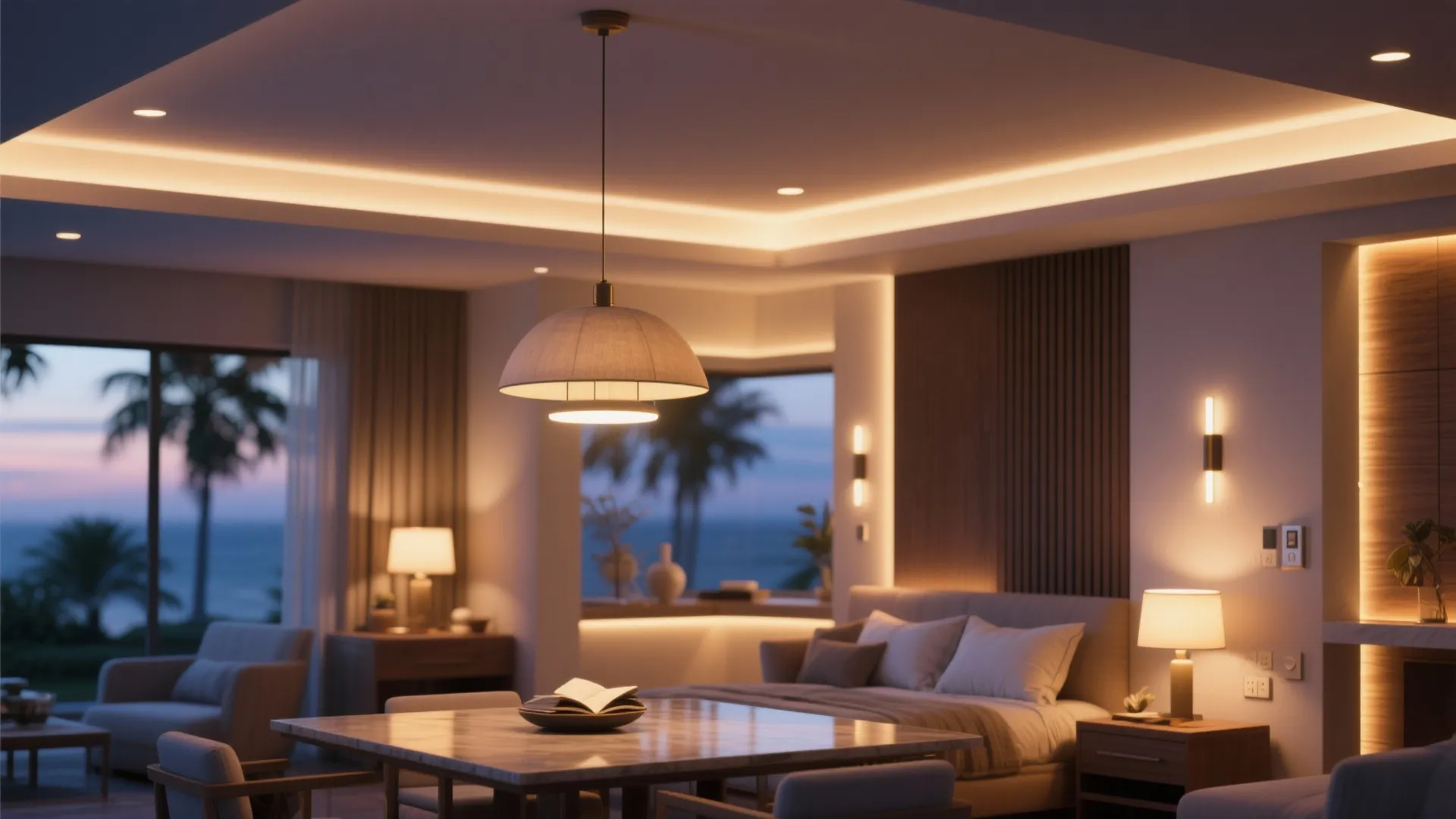 3. Layered lighting for mood and function