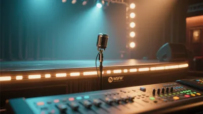 Vintage Microphone Stage Lighting Design