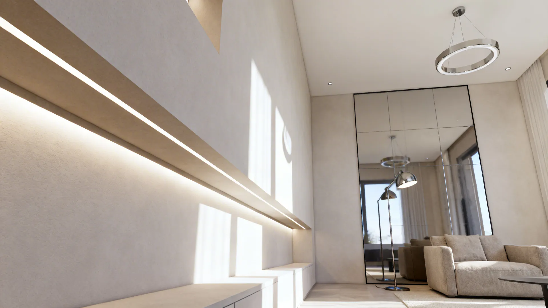 3. Light Colors + Layered Lighting