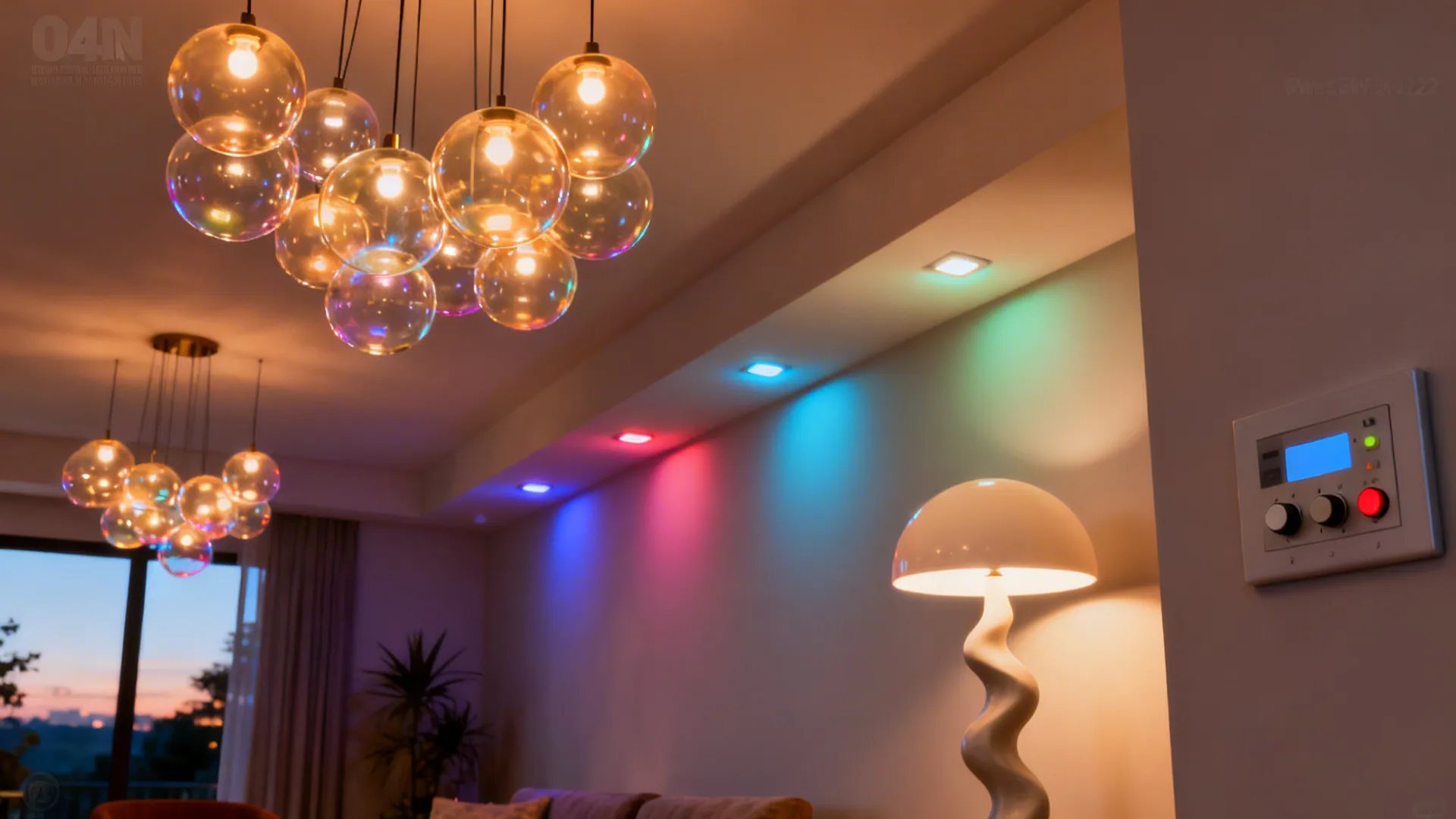 5. Layered lighting with playful fixtures