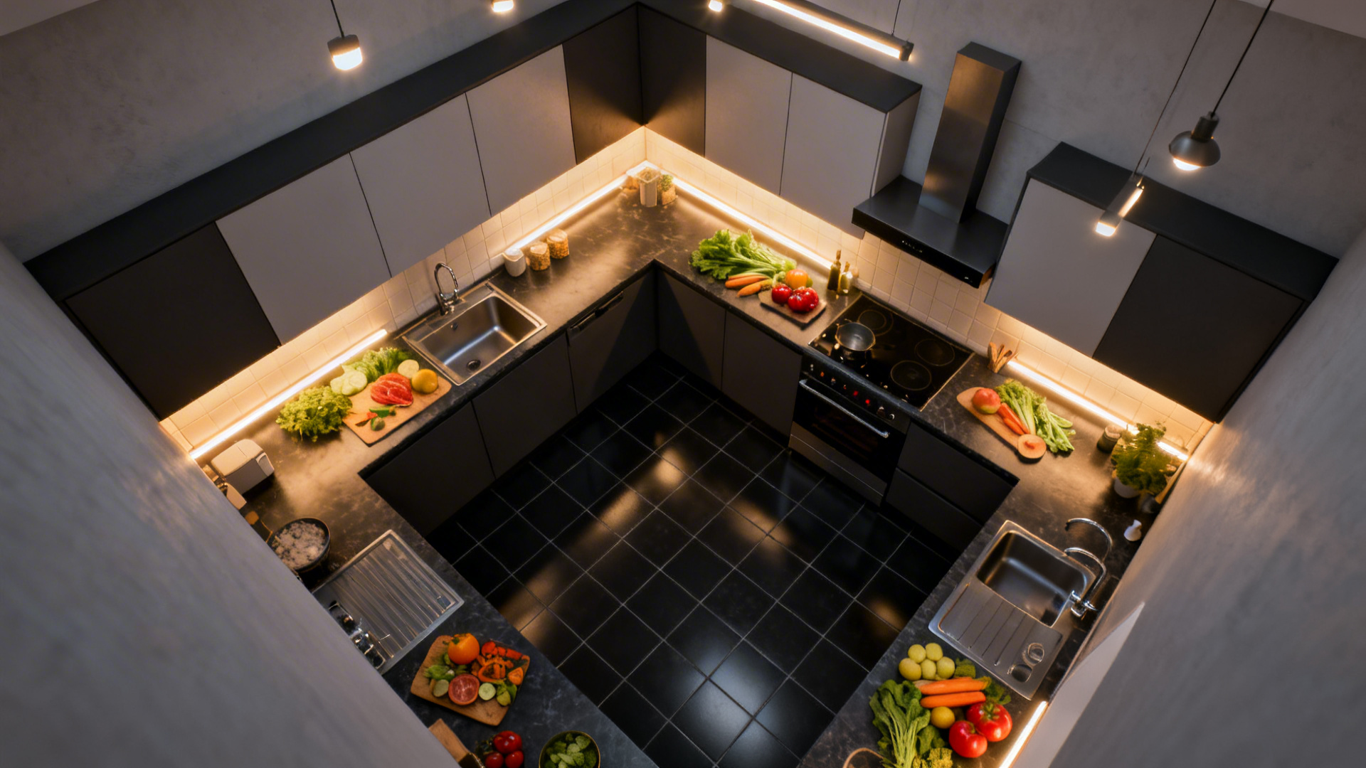 5 Ideas for a Kitchen with Black Floor Tiles