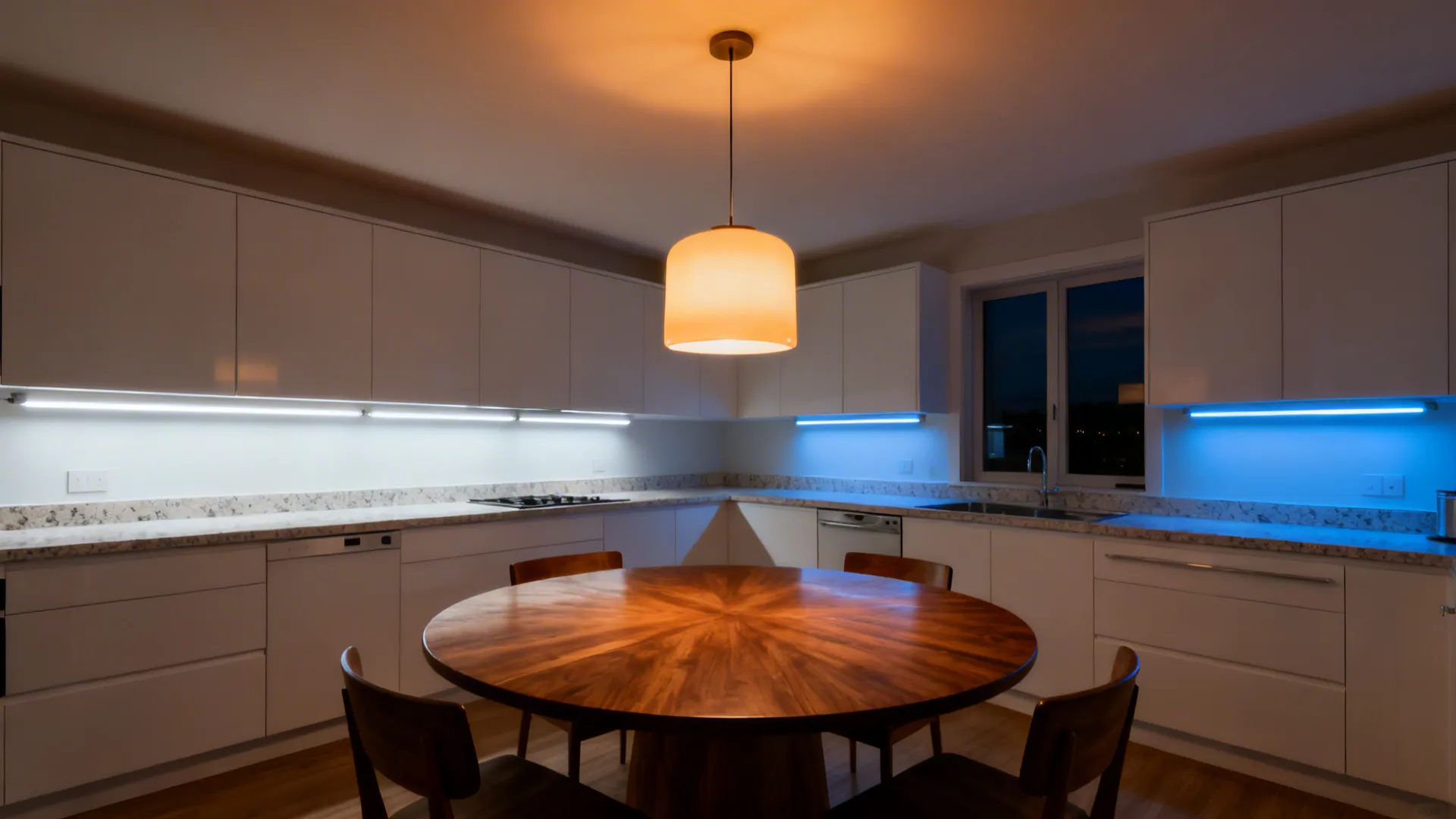 Layered Lighting for Dining and Cooking Modes