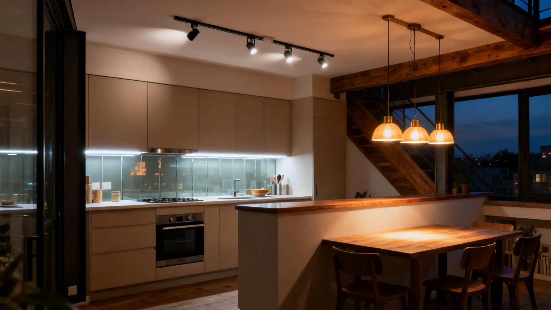 Layered lighting that flatters function and mood