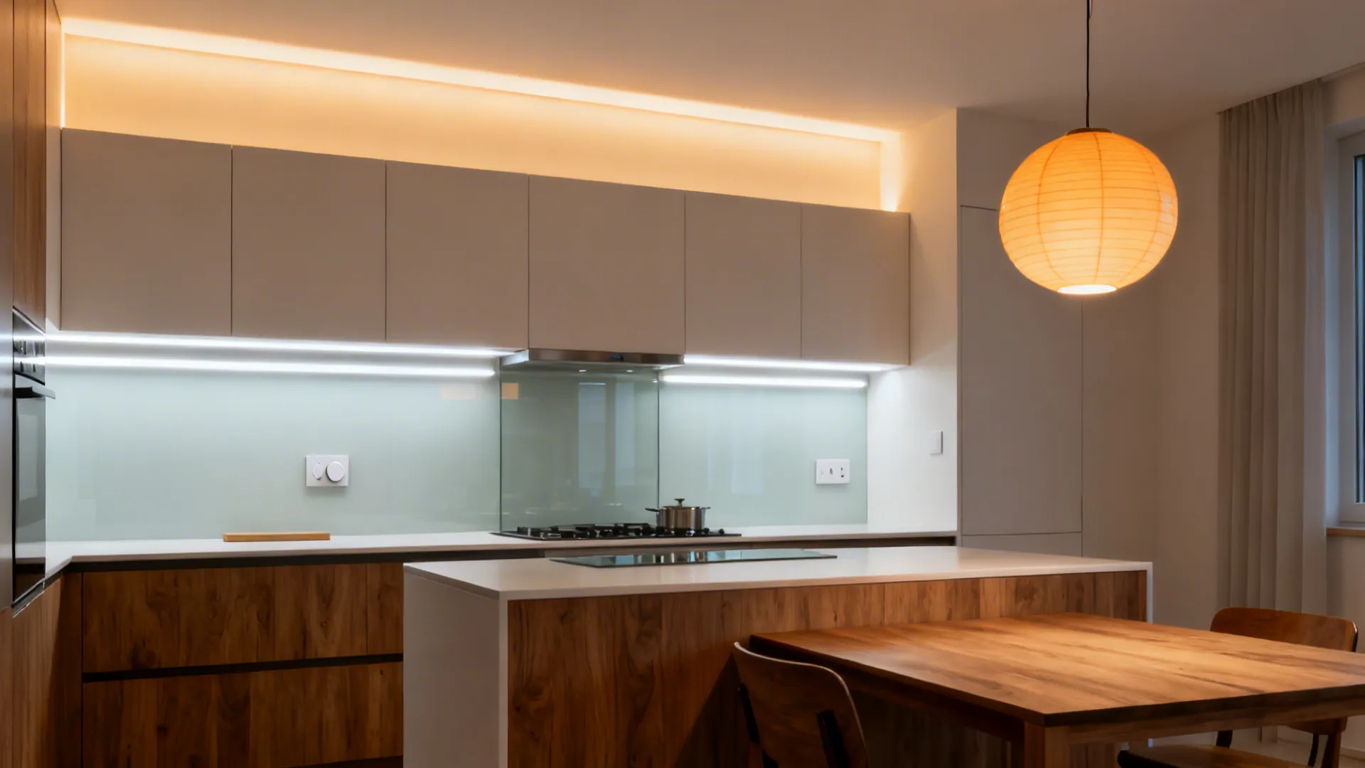 Lighting layers that make prep and dining easier