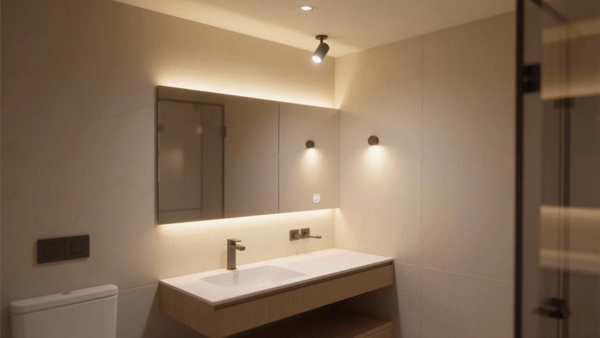 Lighting Layers: Mirror Glow, Downlight, and a Surprise